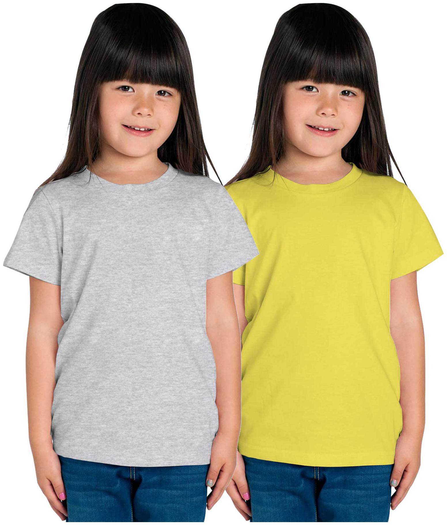 

American-Elm Girl Cotton Solid T shirt - Yellow
