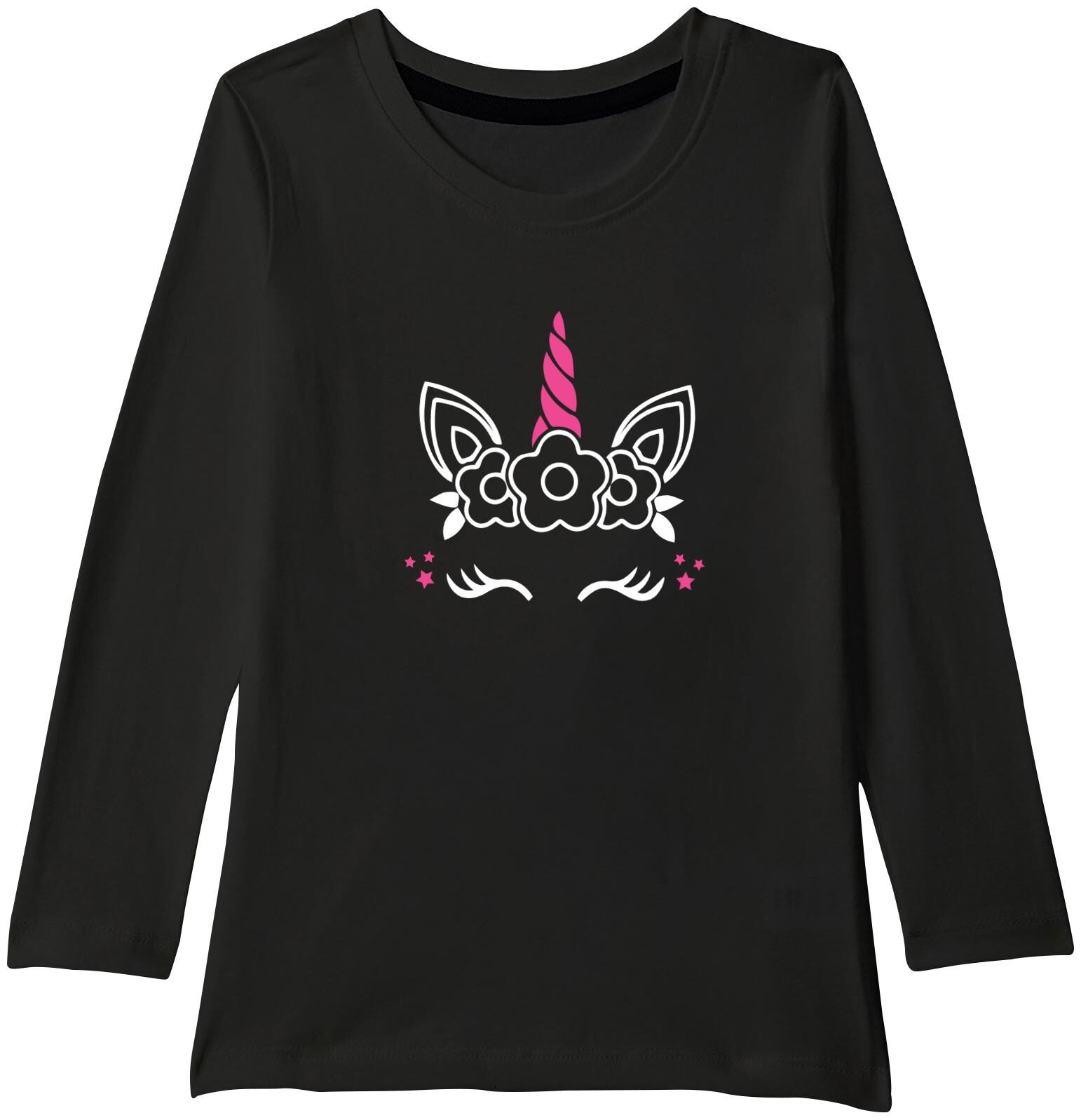 

American-Elm Girl Cotton Printed T shirt - Black