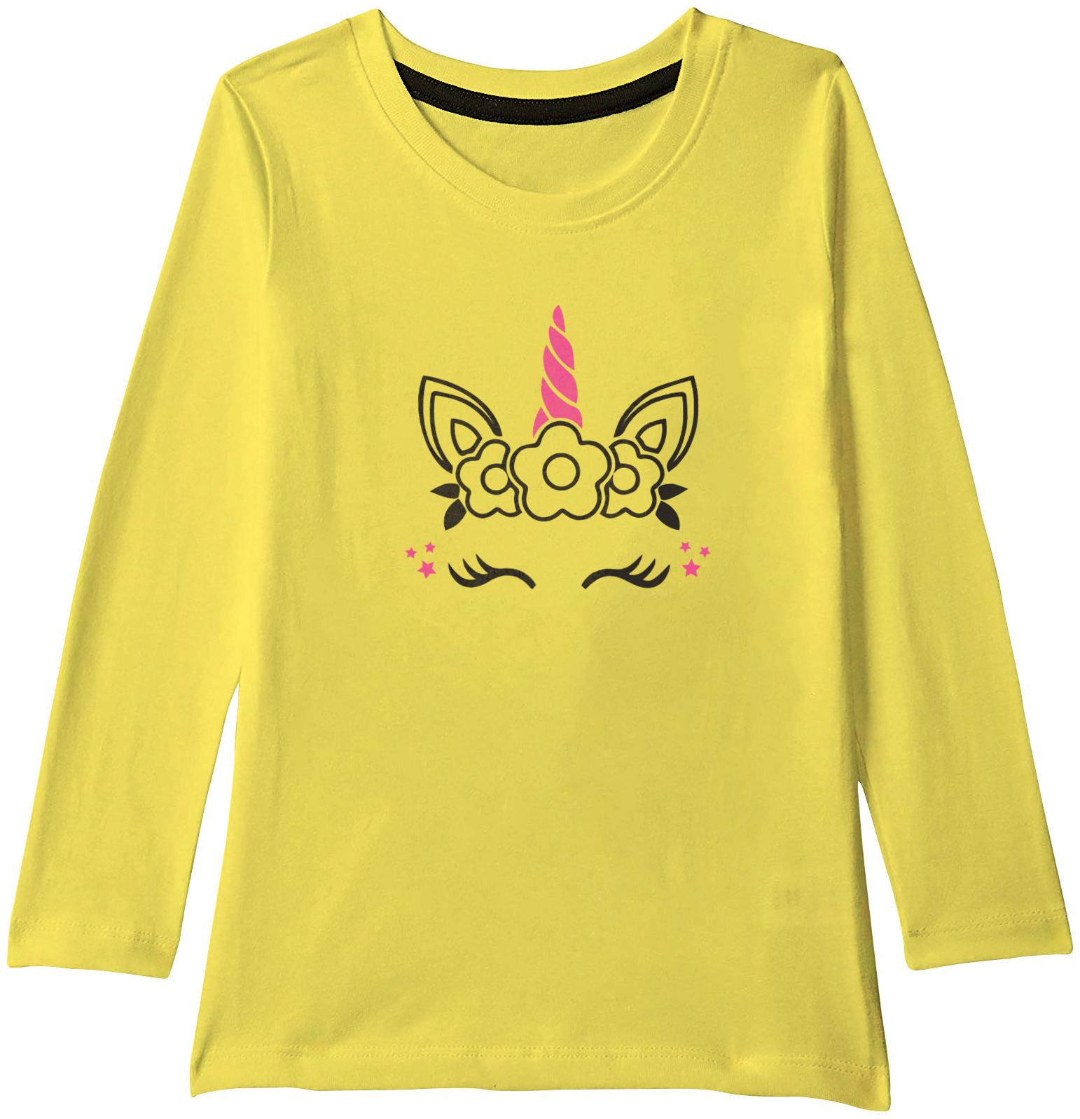 

American-Elm Girl Cotton Printed T shirt - Yellow