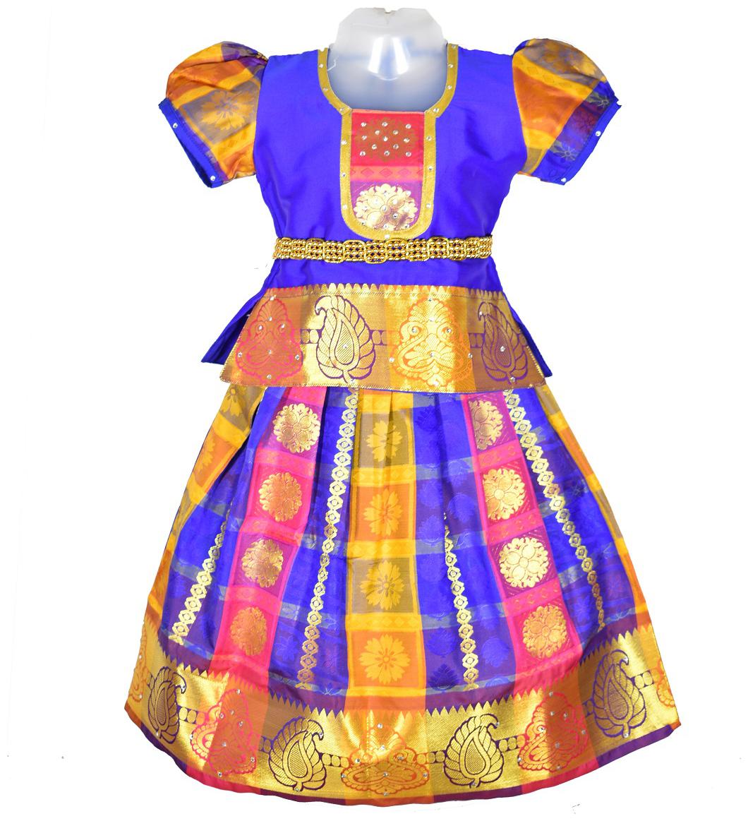 

Amirtha Fashion Art silk Solid Short sleeves Lehenga choli - Blue