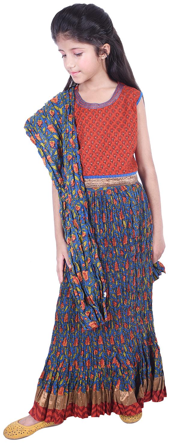 

AMMANYA Girl Cotton Top Bottom Set - Maroon