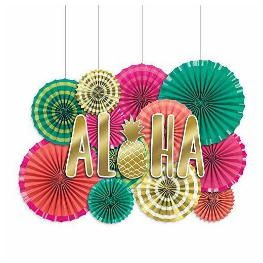 

Amscan 290092 Aloha Deluxe Paper Fan Decorating Kit Multi Sizes Multicolor