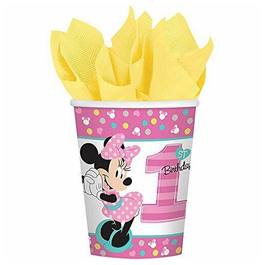 

amscan Disney Minnie s Fun to Be One Cups 9 oz Birthday Multicolor 581834