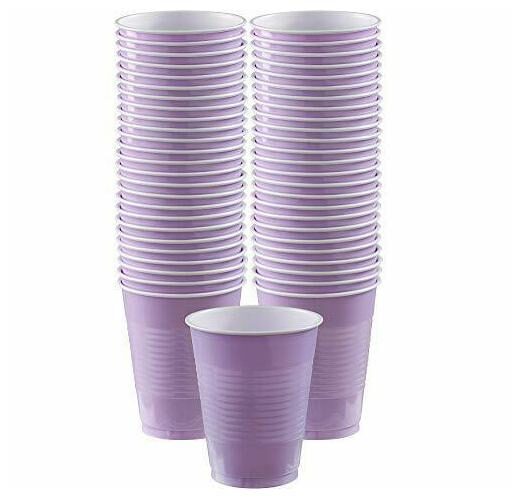 

Amscan Durable Big Party Pack Plastic Cups Party Supplies Lavender 16oz