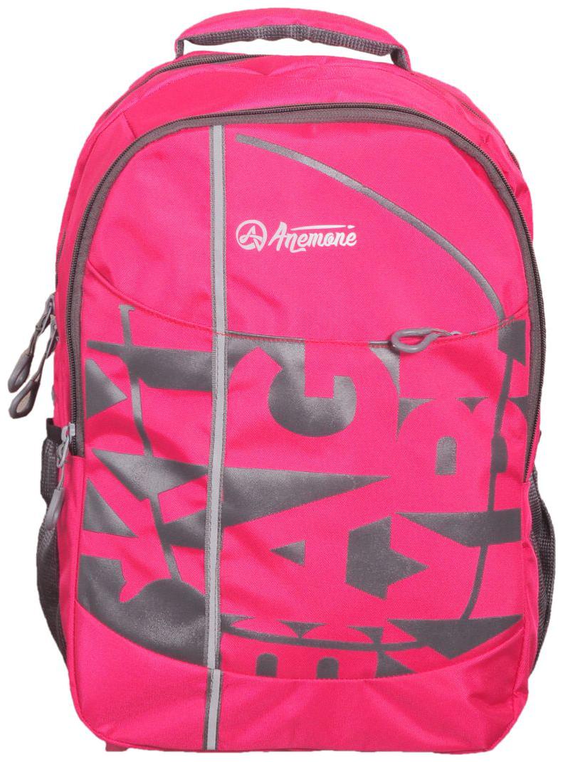

Anemone Polyester 22 Ltr Backpack School Bag 08 (Pink) with Rain Cover