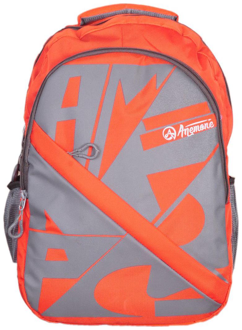

Anemone Polyester 22 Ltr Backpack School Bag 07 (Orange) with Rain Cover