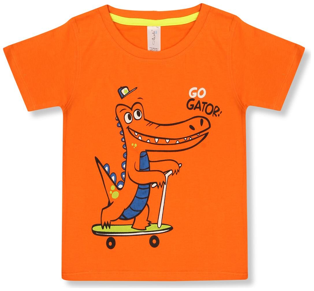 

Ap pulse Boy Cotton Printed T-shirt - Orange