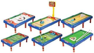 Assemble 6-in-1 Action Table Top Game Outdoor Indoor Sports Toys with Multiple Gaming Accessories Board Game ()