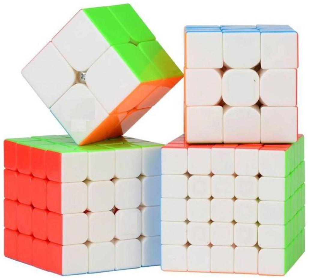 

Assemble Speed Cube Bundle 2x2 3x3 4x4 5x5 Stickerless Bright Magic Cube Cubing Classroom Smooth Puzzles Cube Set (4 pcs)