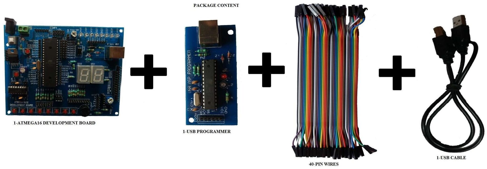 

AVR ATMega16 32 Microcontroller Development Board With USB Programmer Combo