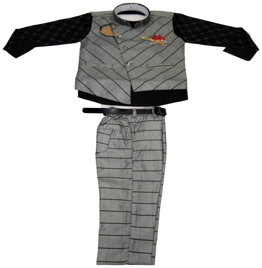 

AZAD DYEING Silk Printed Top Bottom Set - Grey