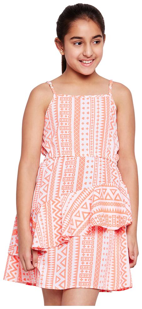

OXOLLOXO White Polyester Sleeveless Above Knee Princess Frock ( Pack of 1 )