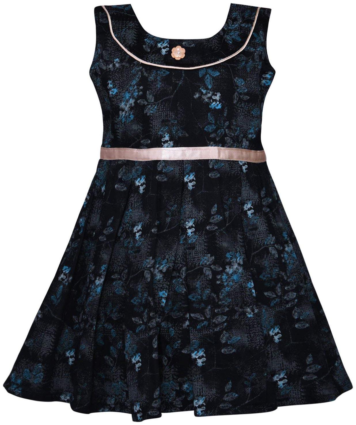 

Silver Kraft Baby girl Cotton Floral Princess frock - Blue