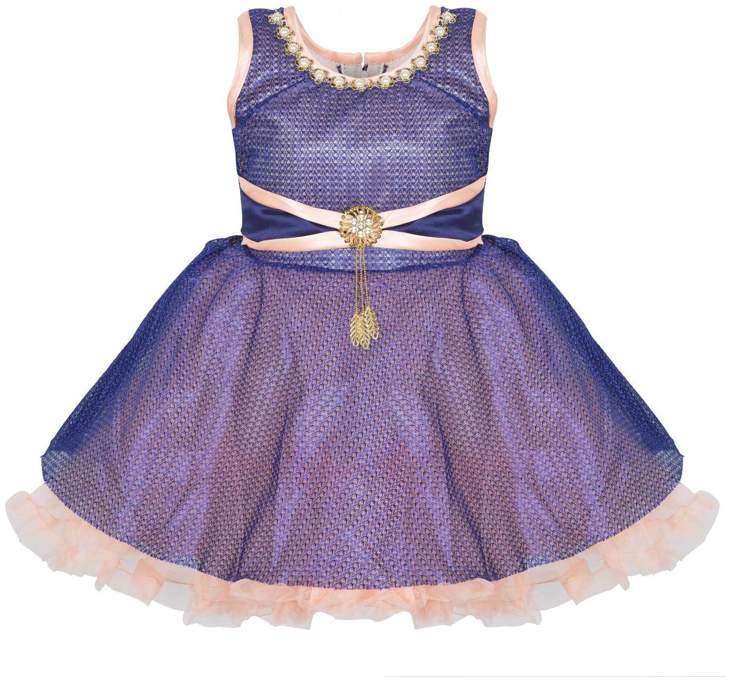 

Silver Kraft Baby girl Net Embellished Princess frock - Purple