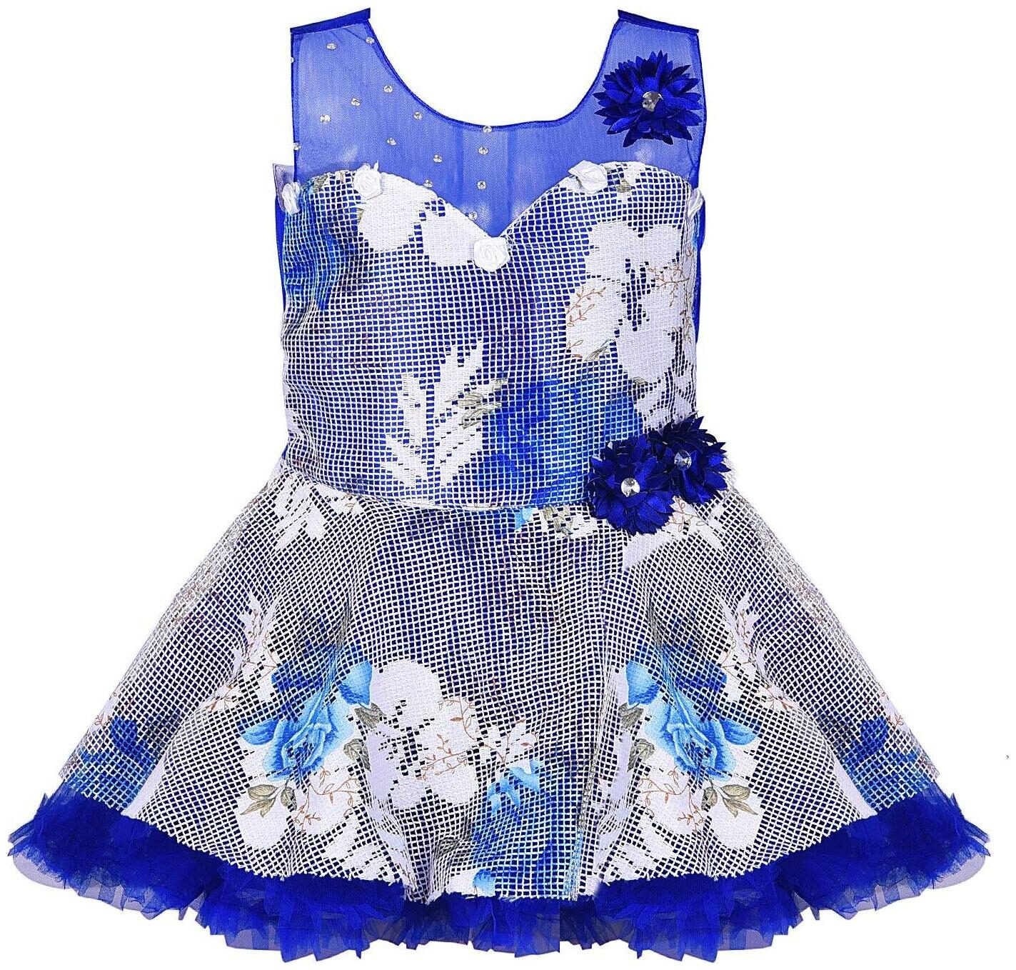 

Silver Kraft Baby girl Net Embellished Princess frock - Blue