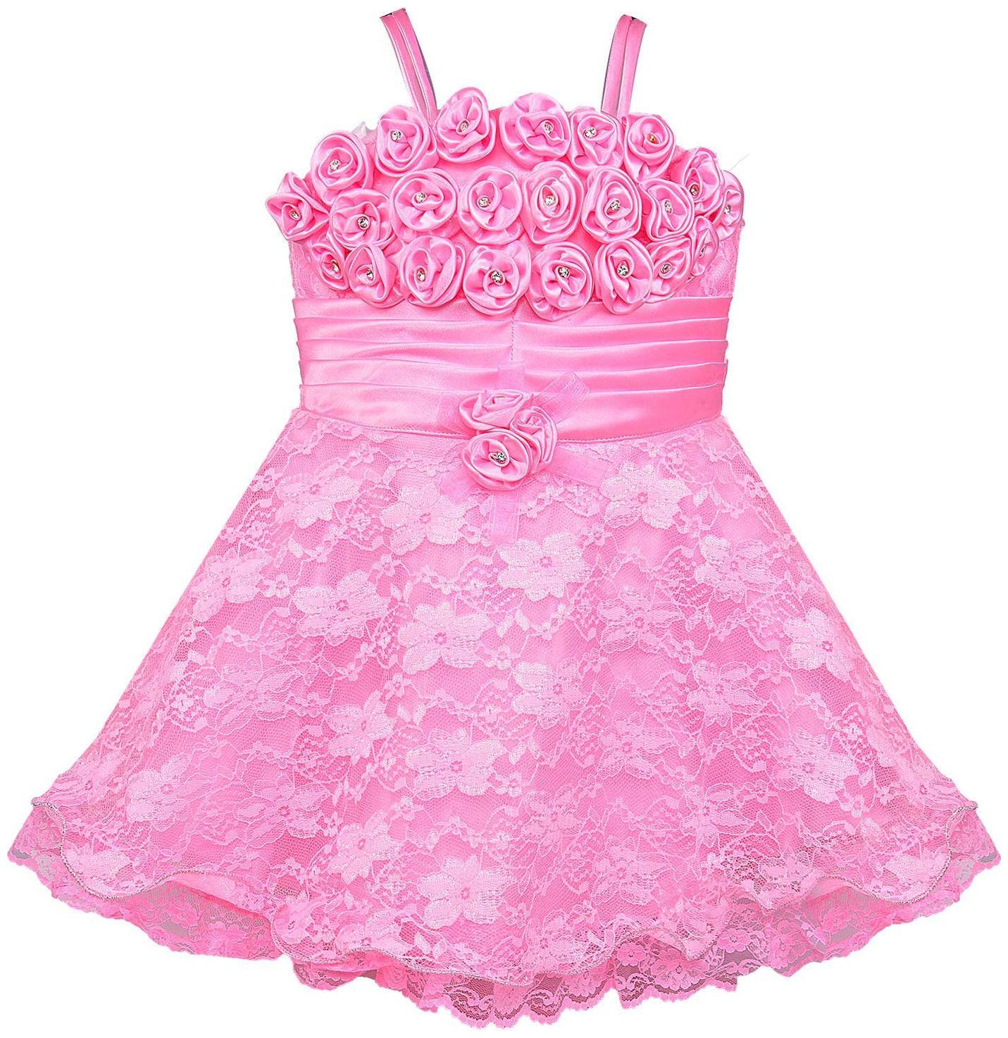 

Silver Kraft Baby girl Net Embellished Princess frock - Pink