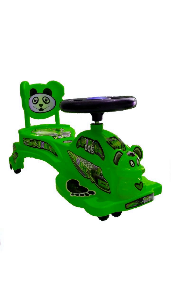 

Baby Kids Zone Baby Cartoon Character Teddy Shape Swing Magic Car With Free Wheels Back Support With Musical Light For Your Kids