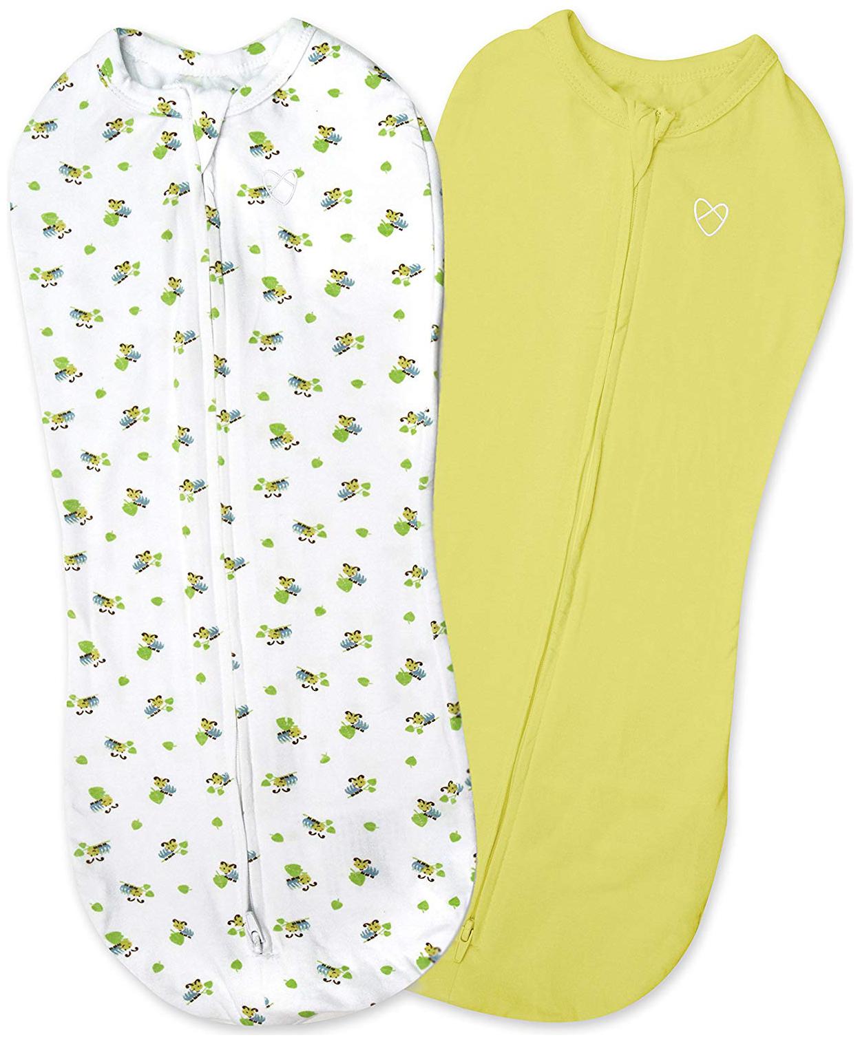 

Baby Organic Cotton Pod Swaddle Wrap With Zip Unisex Multicolour Pack Of 2