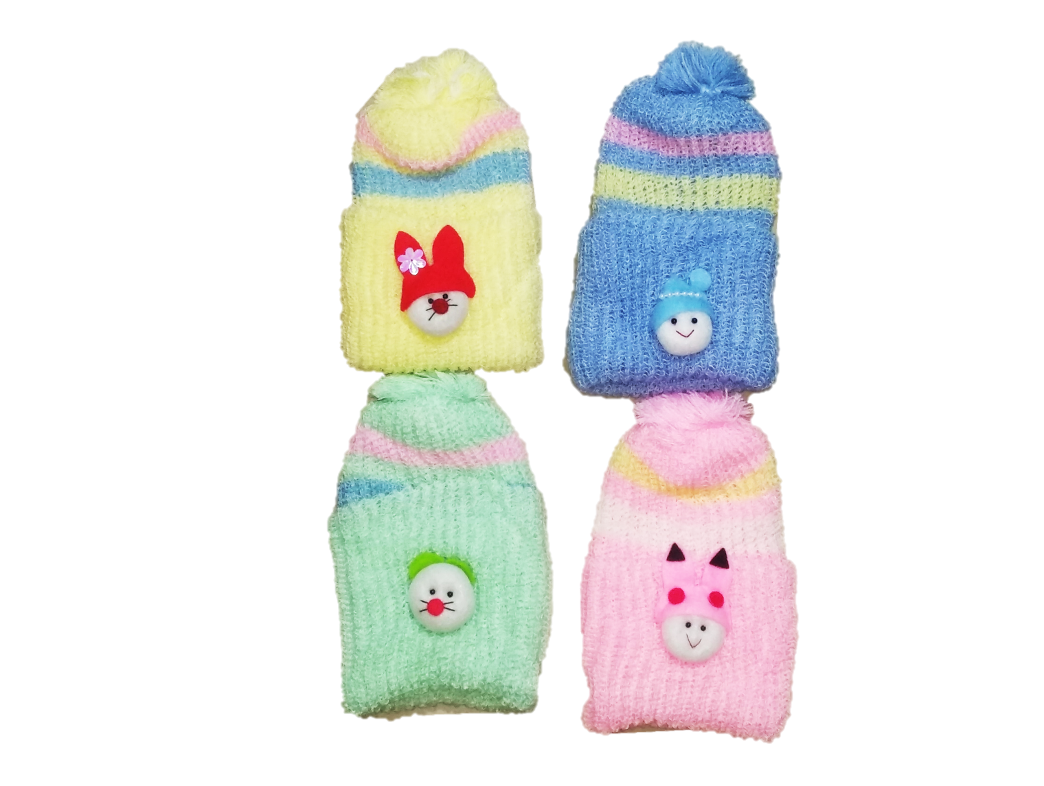 

Baby Wollen Cap Unisex Pack Of 4 Multi colour