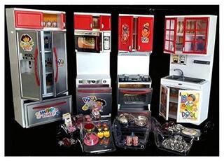 Barbie 4 Station Kitchen Set Toy for Kids with Light & Sound