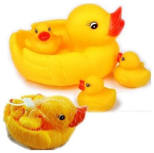 Bath Duck Family Floating Rubber Squeaky Ducks Play Water Pool Tub Toys
