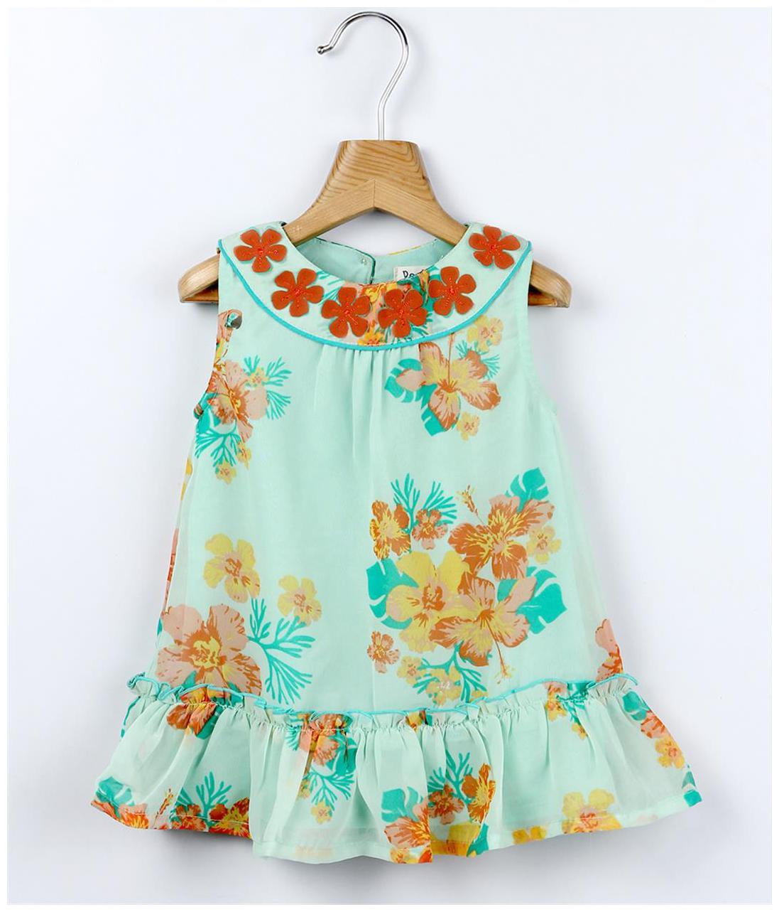 

Beebay Baby girl Polyester Printed Princess frock - Green