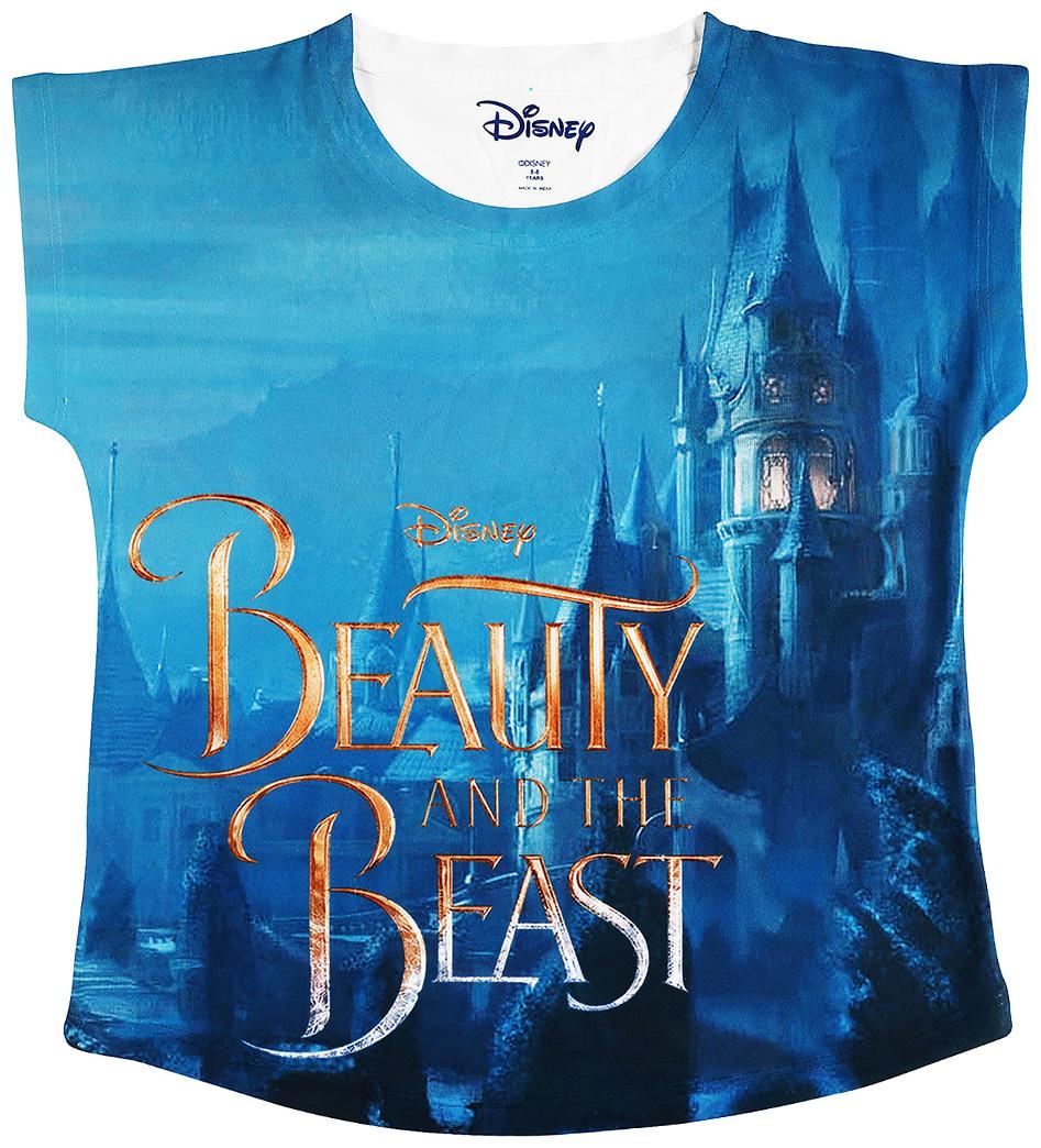 

Beauty and the Beast Girl Polyester Solid Top - Blue