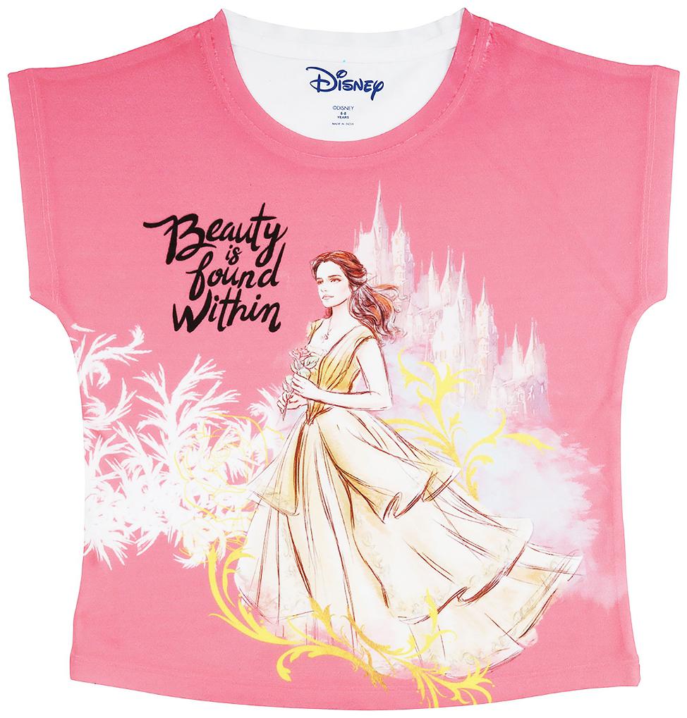 

Beauty and the Beast Girl Polyester Printed Top - Pink