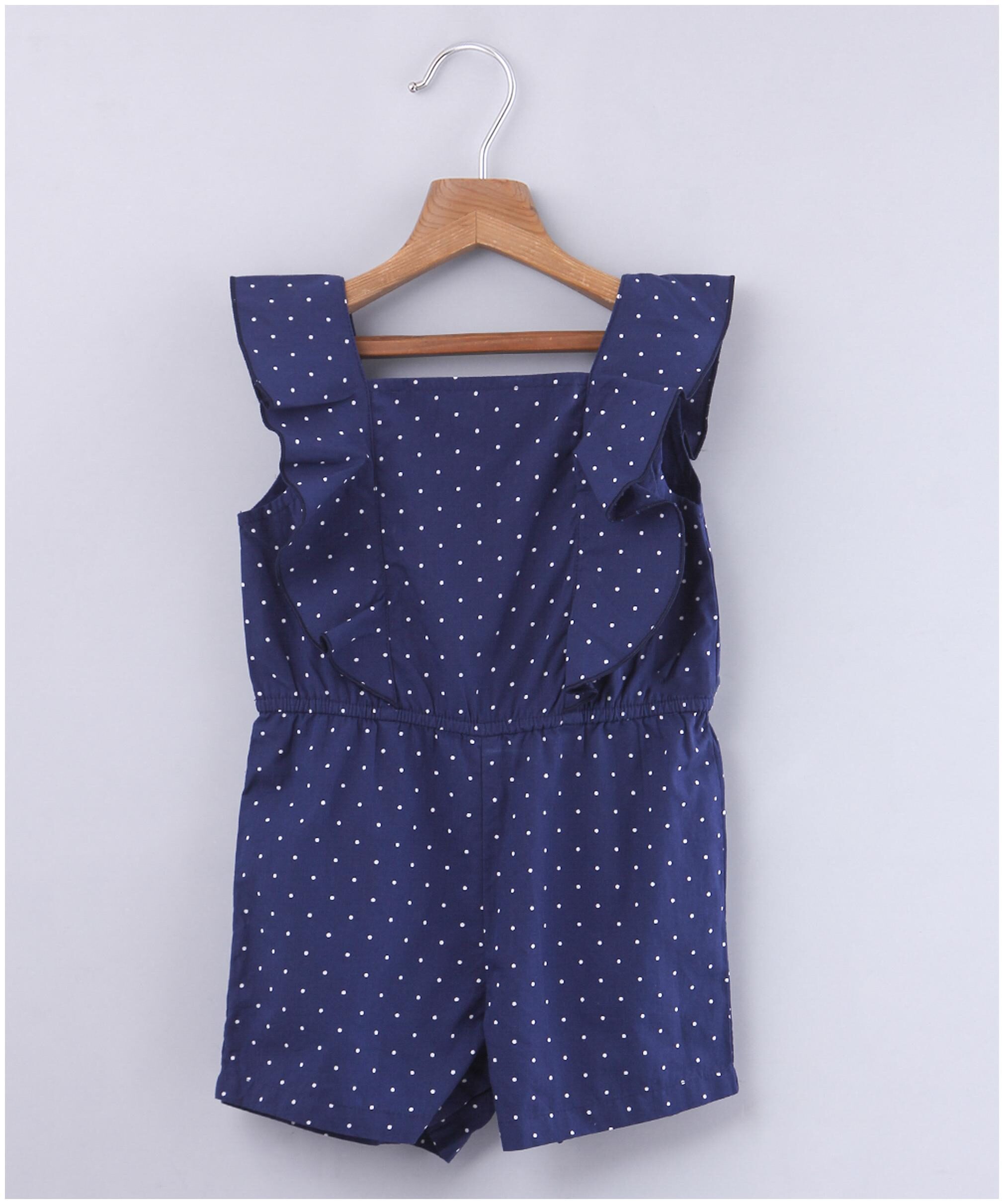 

Beebay Baby girl Cotton Polka dots Jumpsuit - Blue