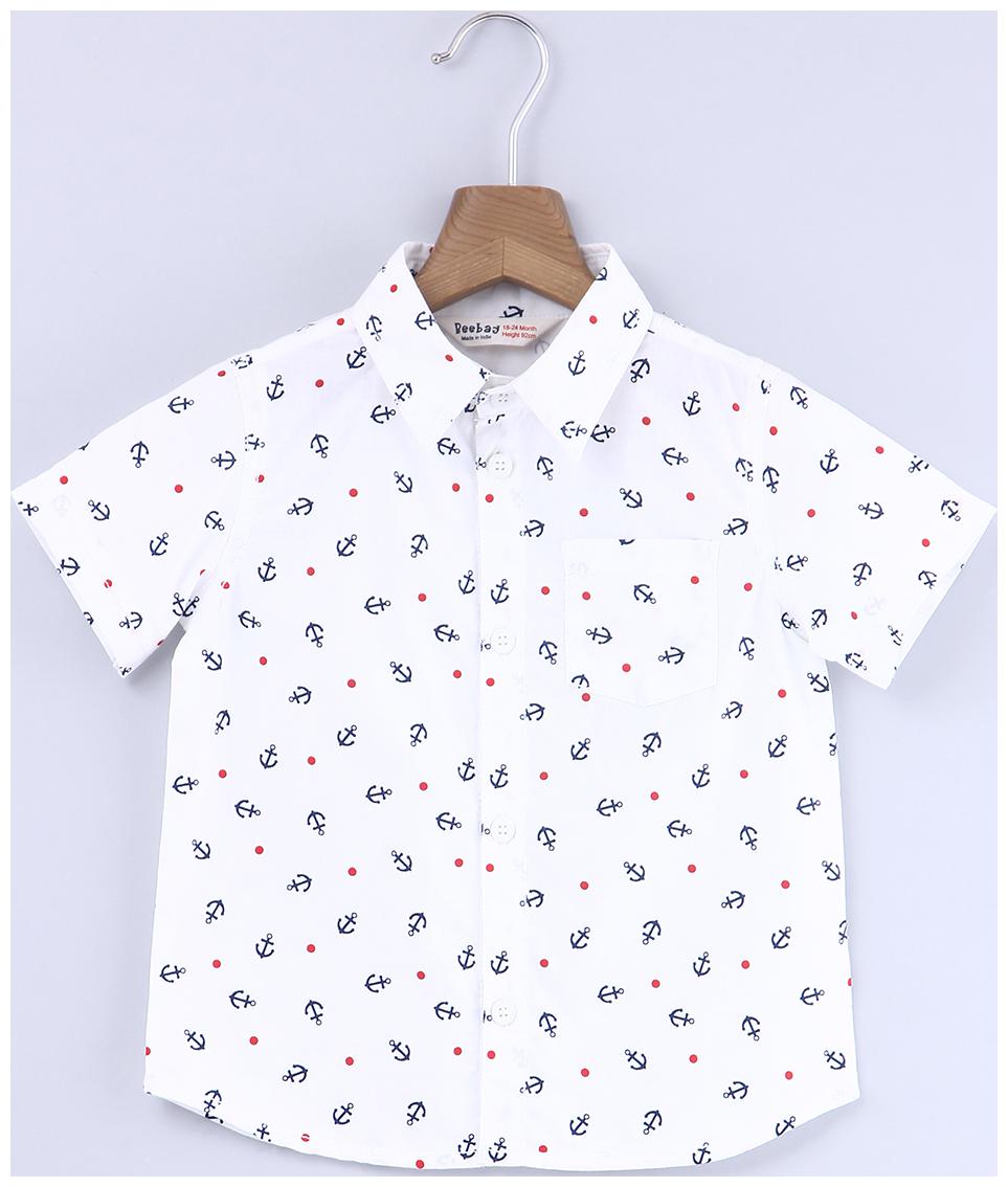 

Beebay Cotton Printed Shirt for Baby Boy - White