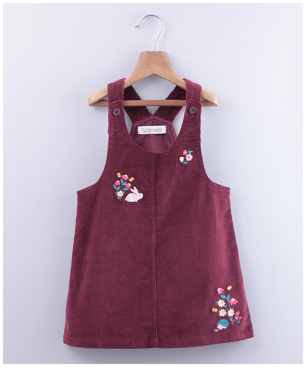 

Beebay Baby girl Cotton blend Floral Princess frock - Maroon