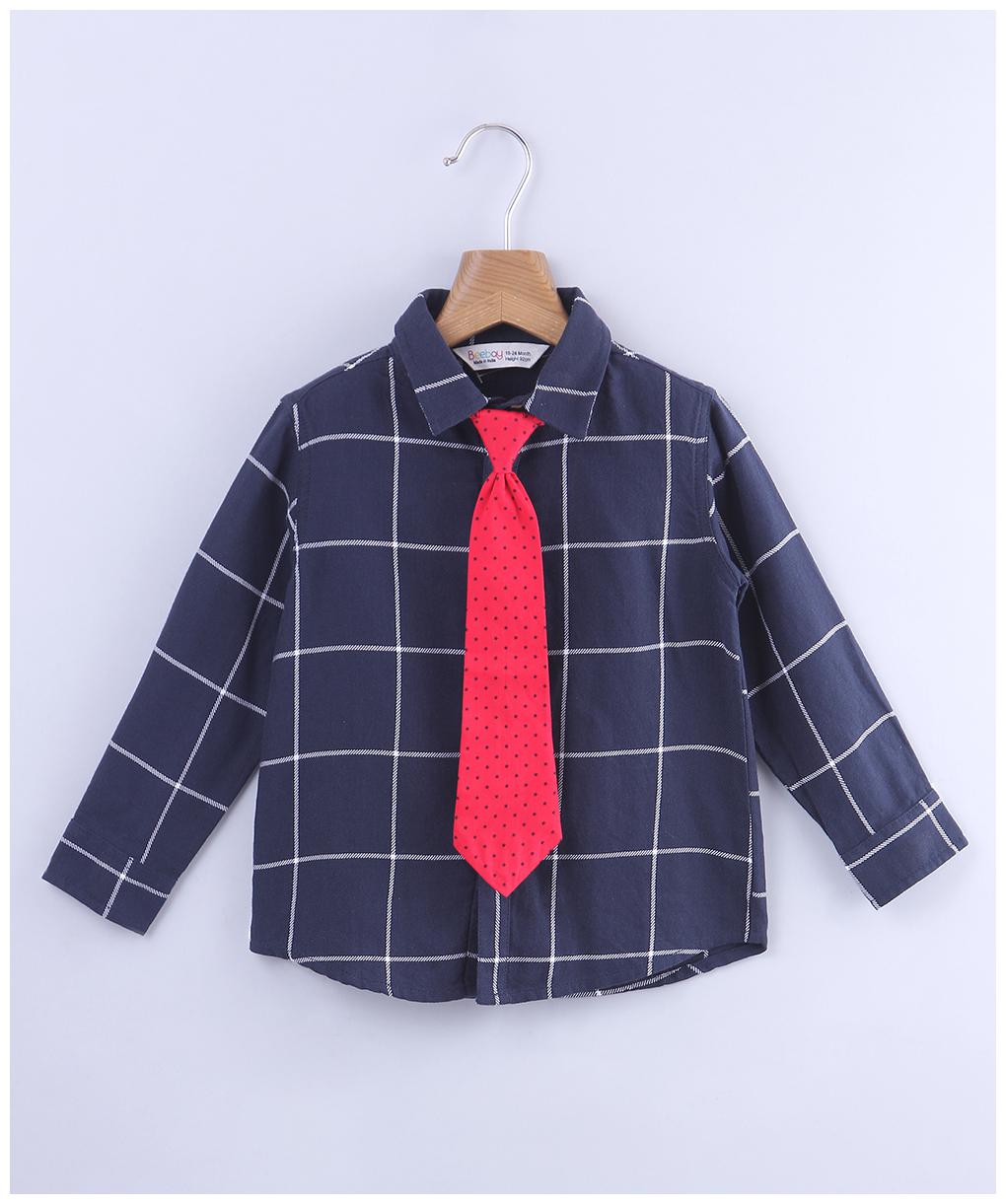 

Beebay Cotton blend Checked Shirt for Baby Boy - Blue