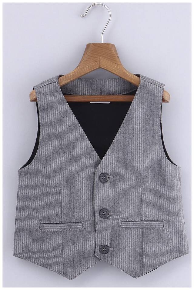 Beebay Baby boy Cotton Solid Ethnic jacket - Grey