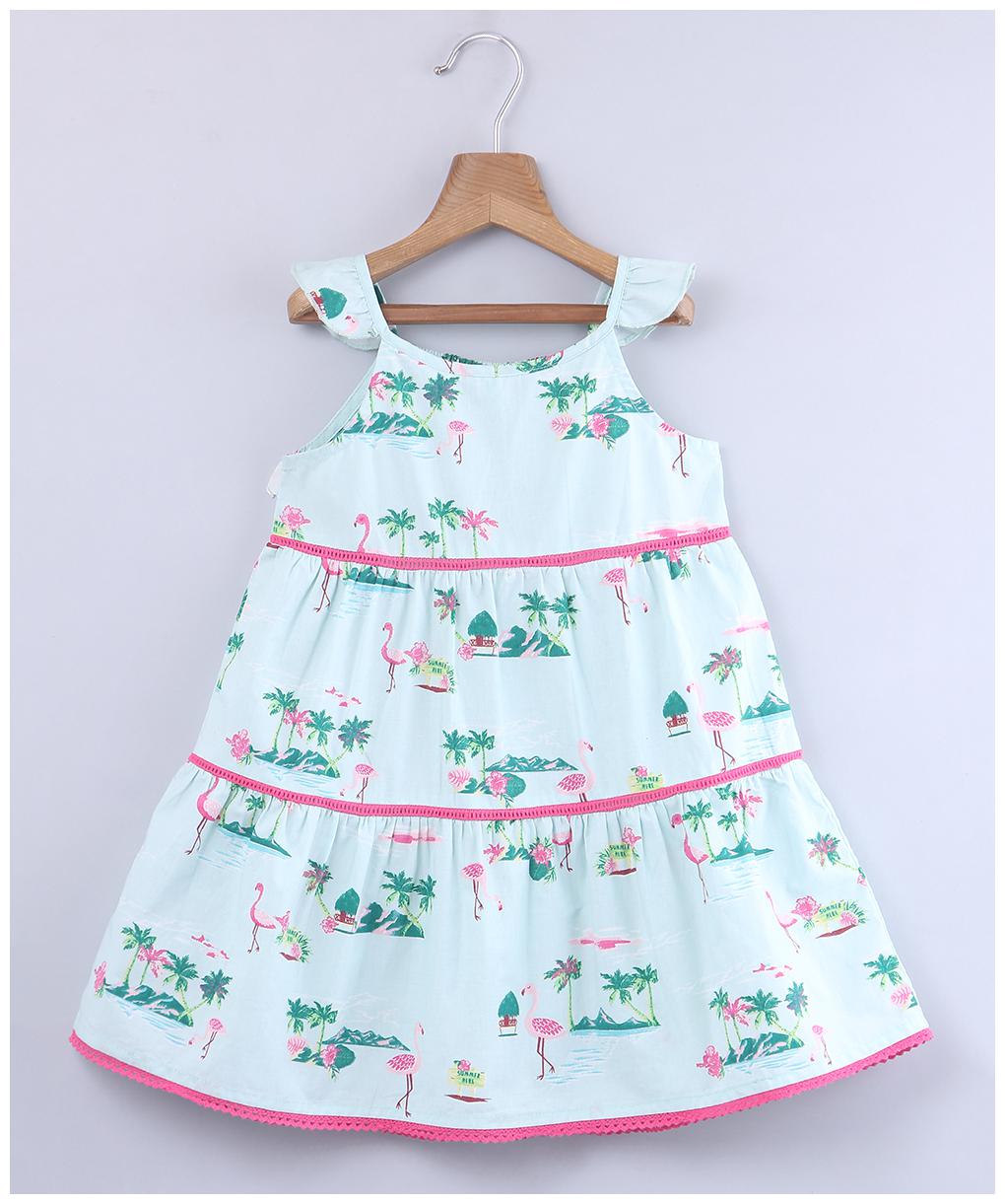 

Beebay Baby girl Cotton Printed Princess frock - Blue