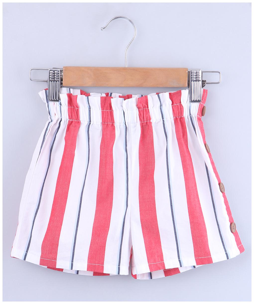

Beebay Baby Girl Cotton Striped Shorts -Multi-col