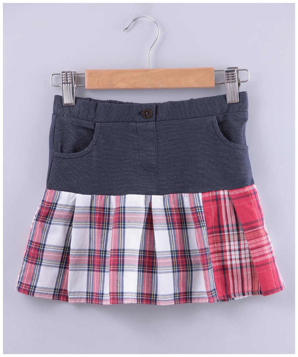 

Beebay Baby Girl Y D Pleated Mix-Media Skirt-Blue
