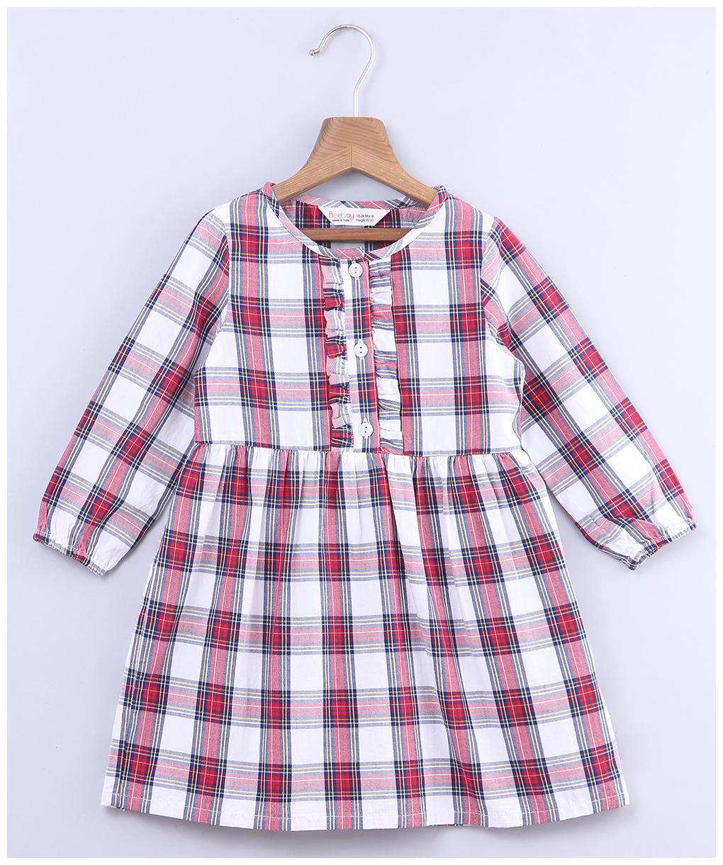 

Beebay Baby girl Cotton Checked Princess frock - Multi