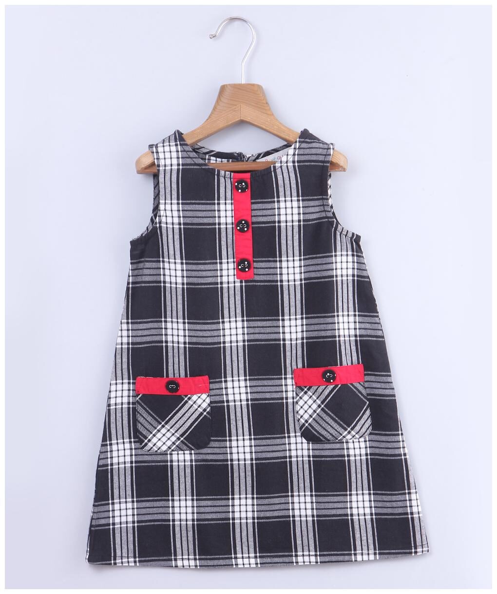 

Beebay Baby girl Cotton Checked Princess frock - Black