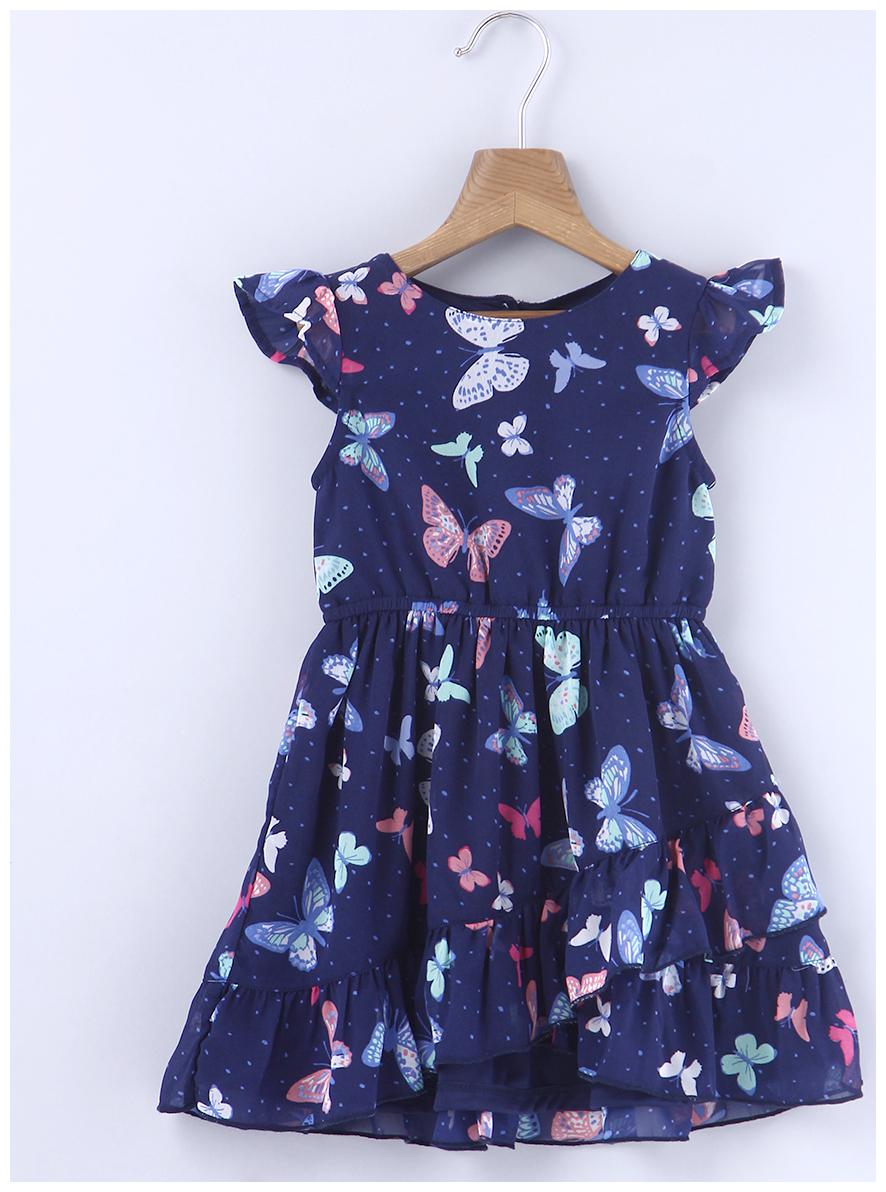 

Beebay Baby girl Polyester Printed Princess frock - Blue