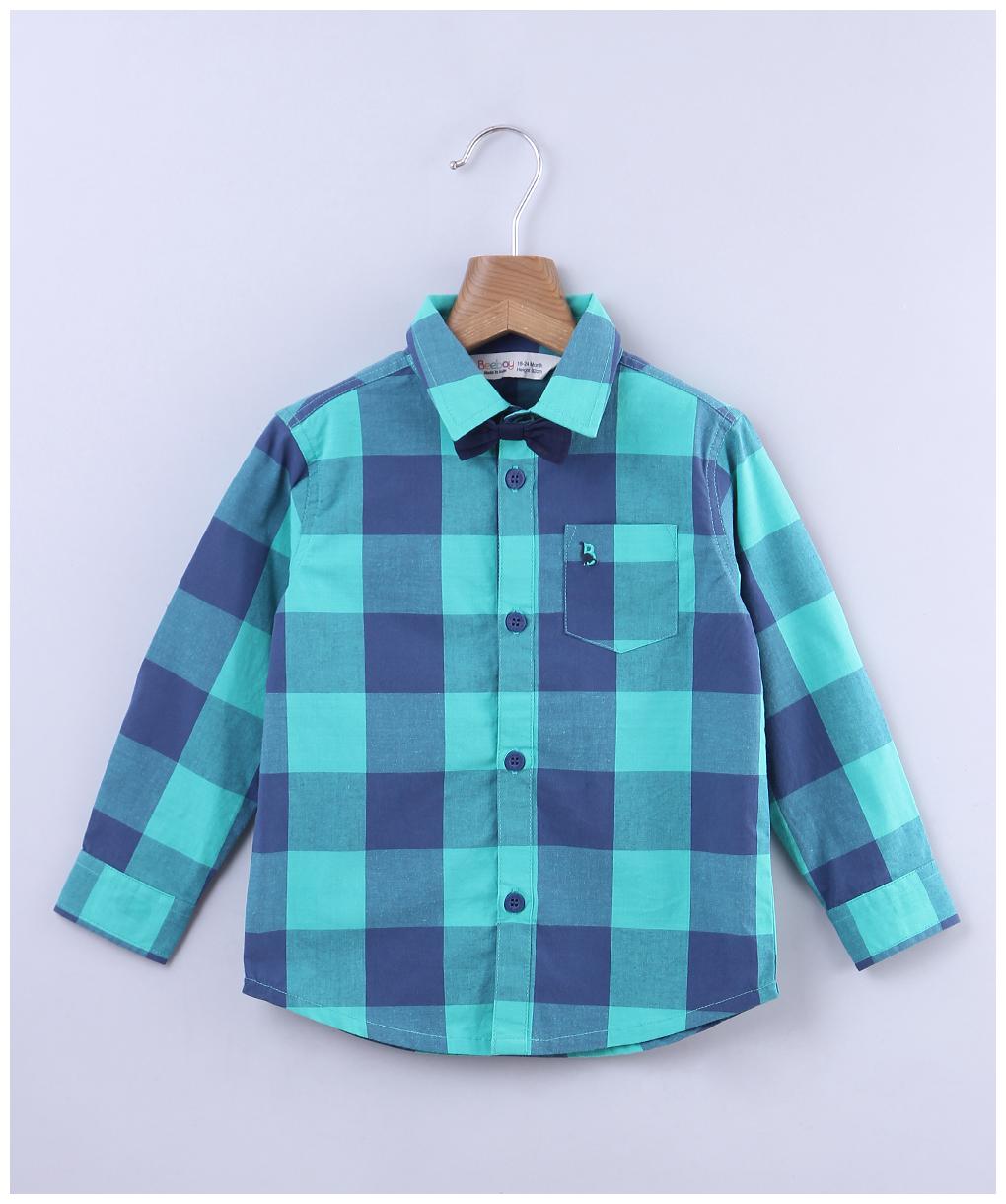 

Beebay Cotton Checked Shirt for Baby Boy - Green