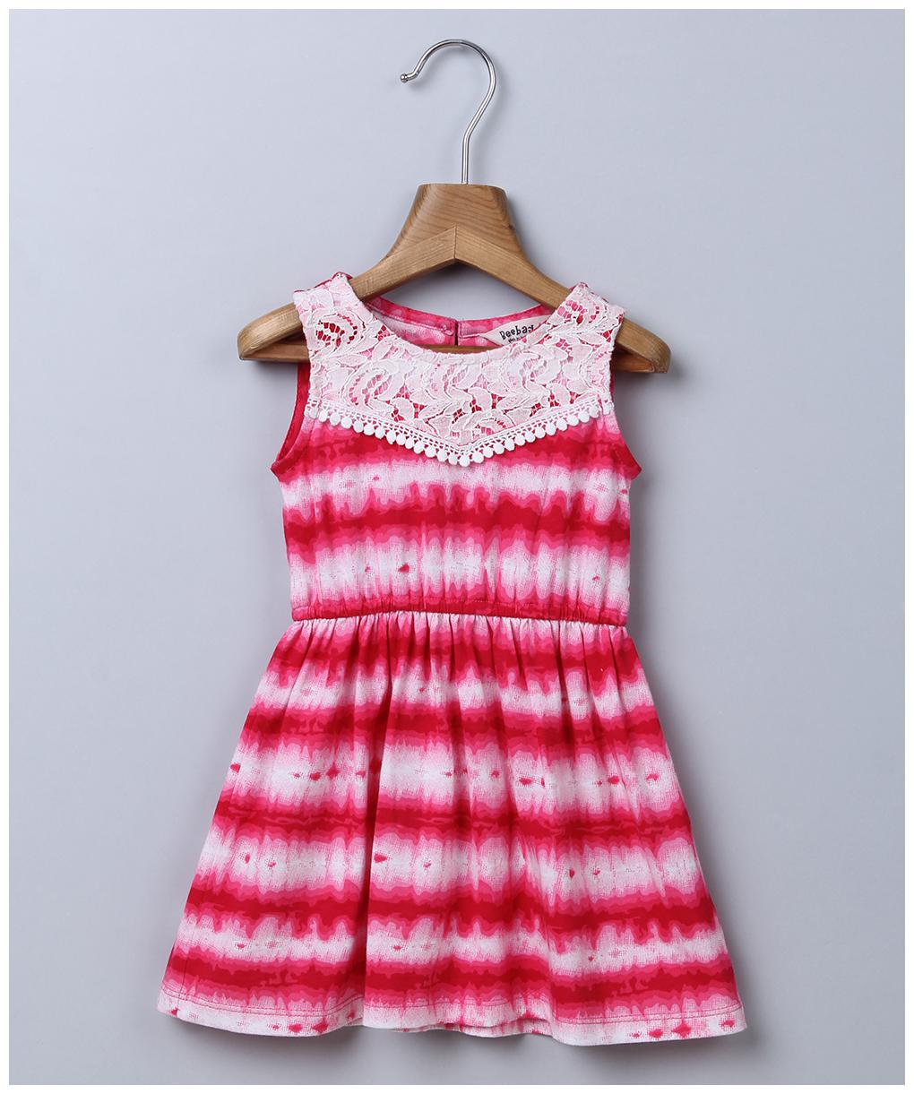 

Beebay Baby girl Cotton Tie dye Princess frock - Pink