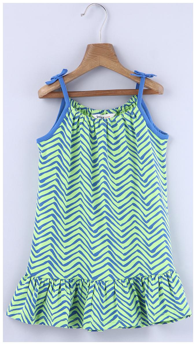 

Beebay Baby Girl 100 Cotton Knitted Green And Blue Chevron Dress (Green)