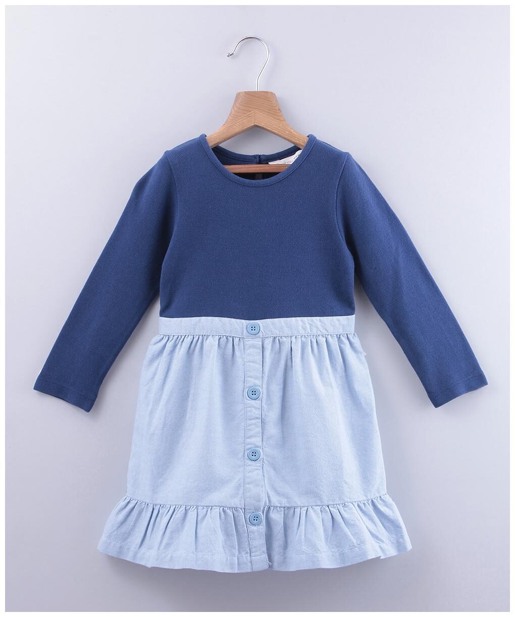 

Beebay Baby girl Cotton Solid Princess frock - Blue