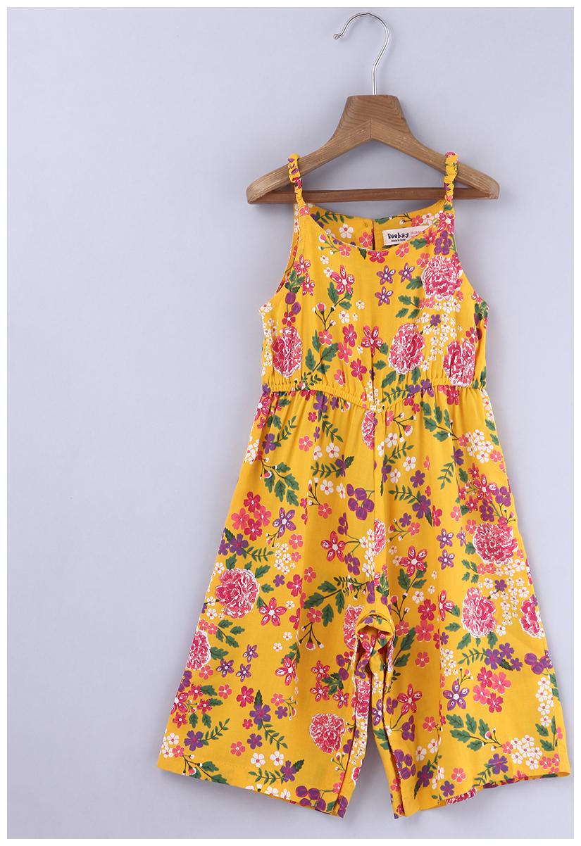 

Beebay Baby girl Viscose Printed Jumpsuit - Yellow