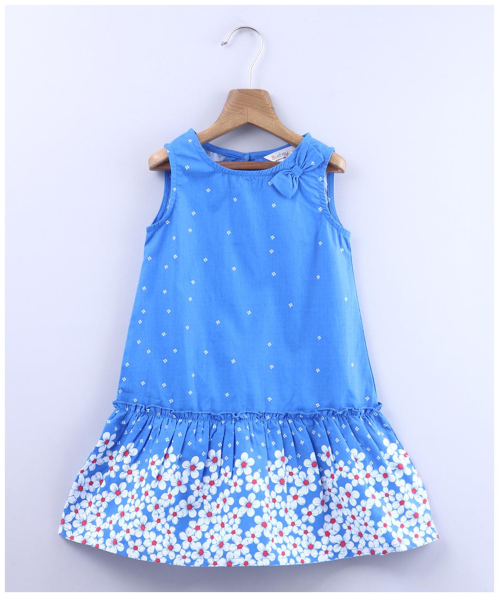 

Beebay Baby girl Cotton Printed Princess frock - Blue