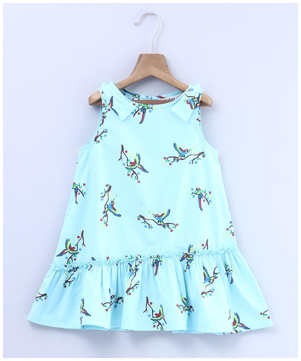 

Beebay Baby girl Cotton Printed Princess frock - Green