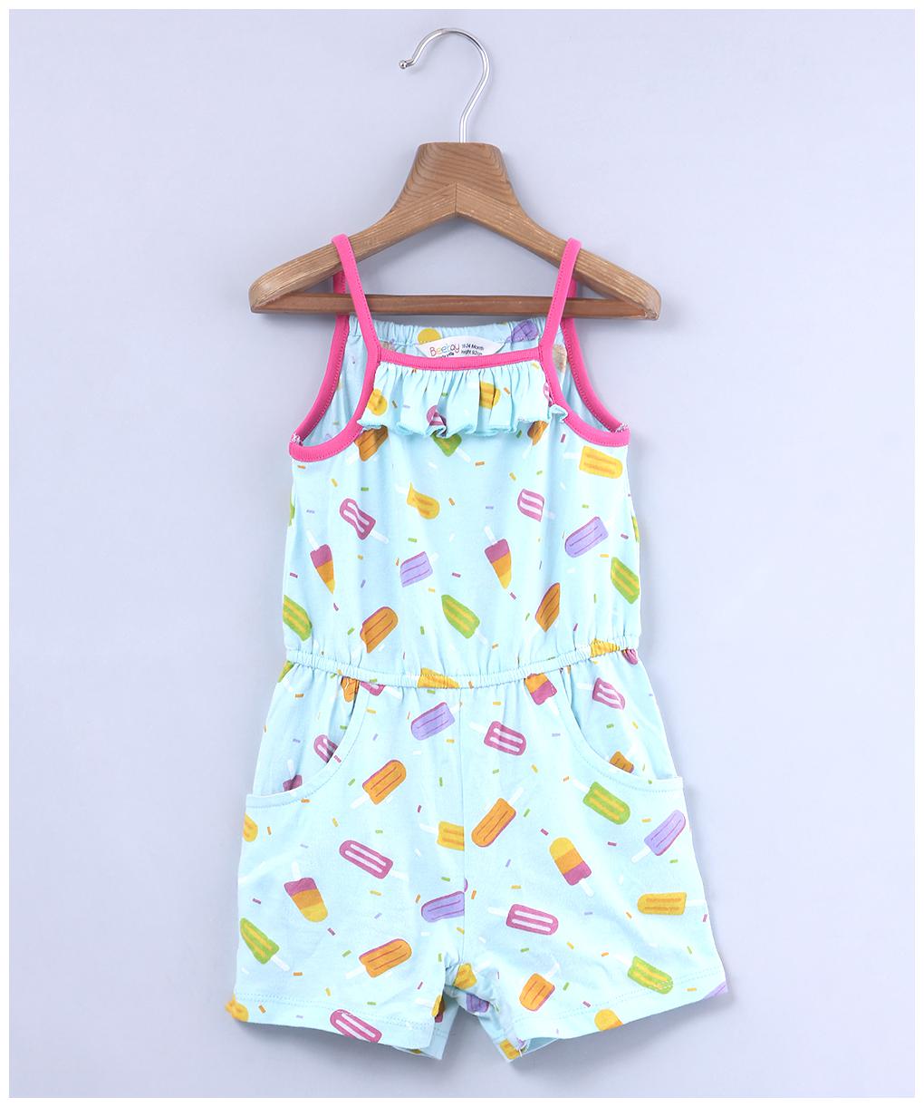 

Beebay Baby girl Cotton Printed Jumpsuit - Blue