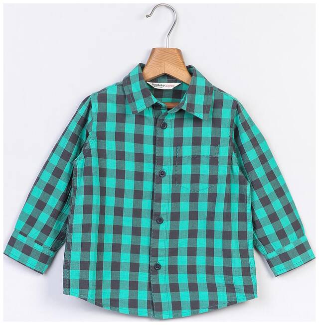 Beebay Cotton Checked Shirt for Baby Boy - Green