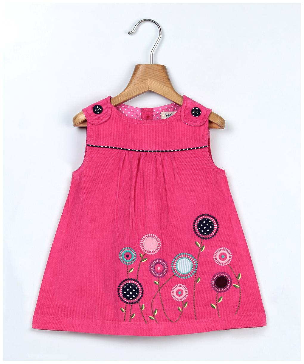 

Beebay Baby girl Cotton Solid Princess frock - Pink