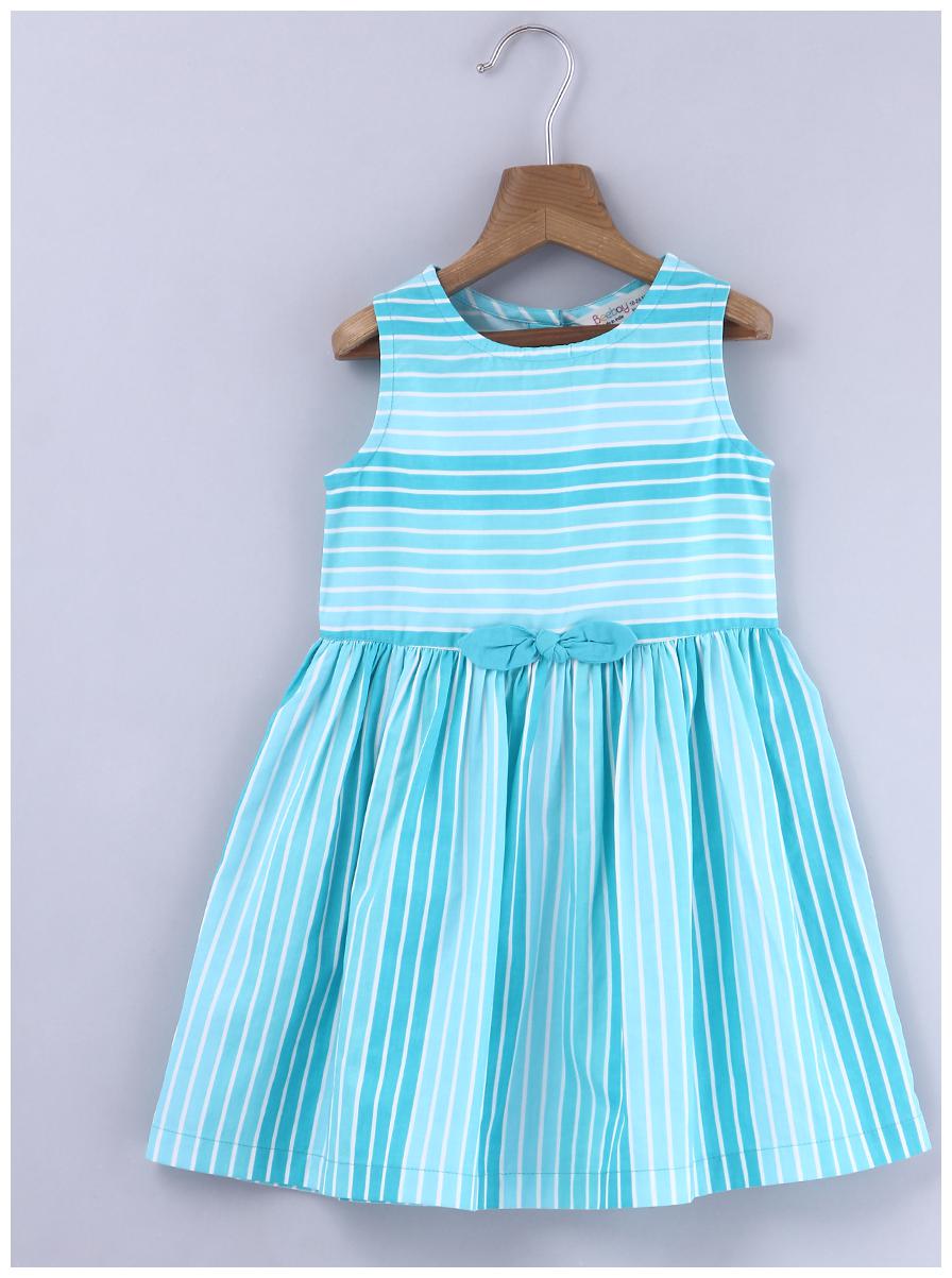 

Beebay Baby girl Cotton Striped Princess frock - Blue